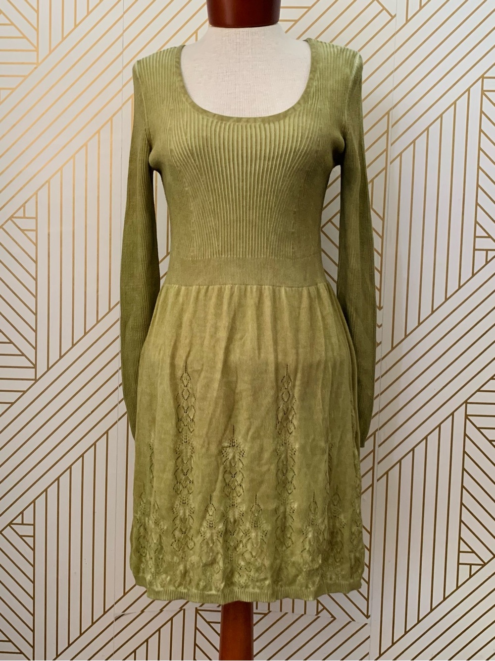 Yest knit sweater long sleeve Fairycore forest nymph cottagecore ribbed Dress 8